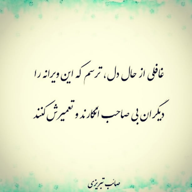 شعر تک بیتی و دو بیتی صائب تبریزی با اشعار عرفانی و عاشقانه زیبا