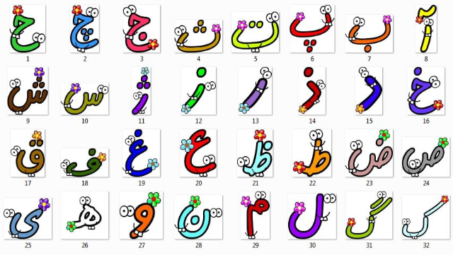 حروف الفبای فارسی + تعداد حروف و آموزش حروف الفبای فارسی و انگلیسی